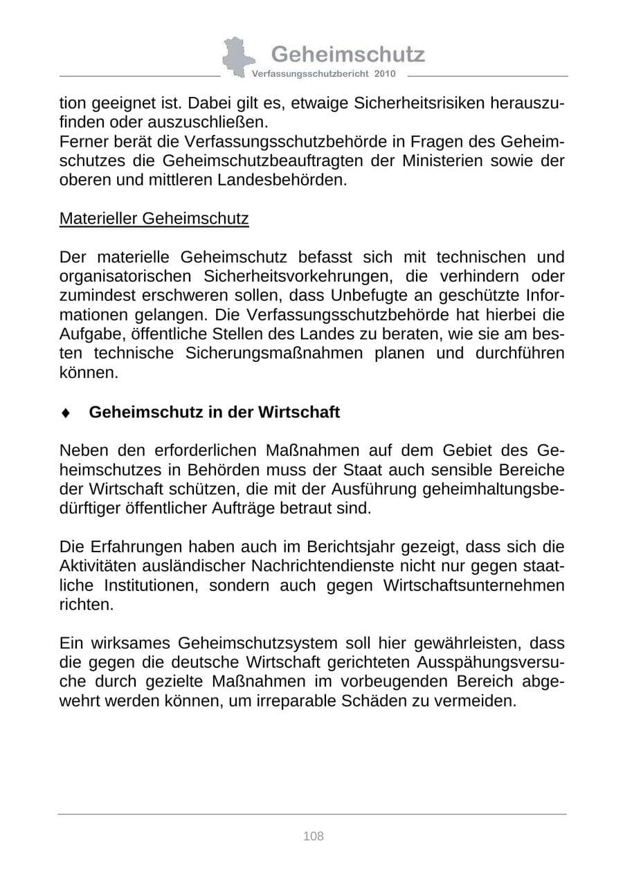Seite 110 des Verfassungsschutzbericht 2010 Sachsen-Anhalt