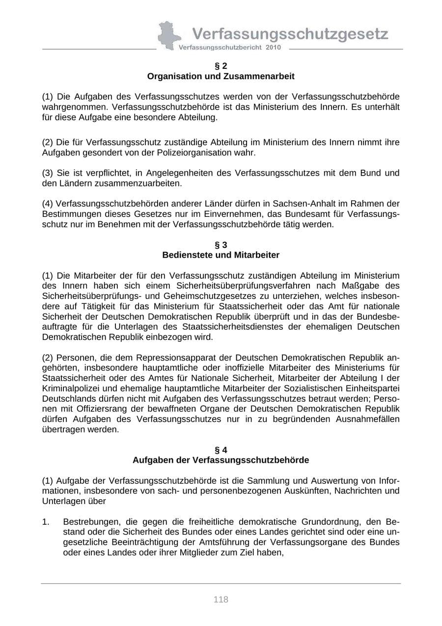 Seite 120 des Verfassungsschutzbericht 2010 Sachsen-Anhalt