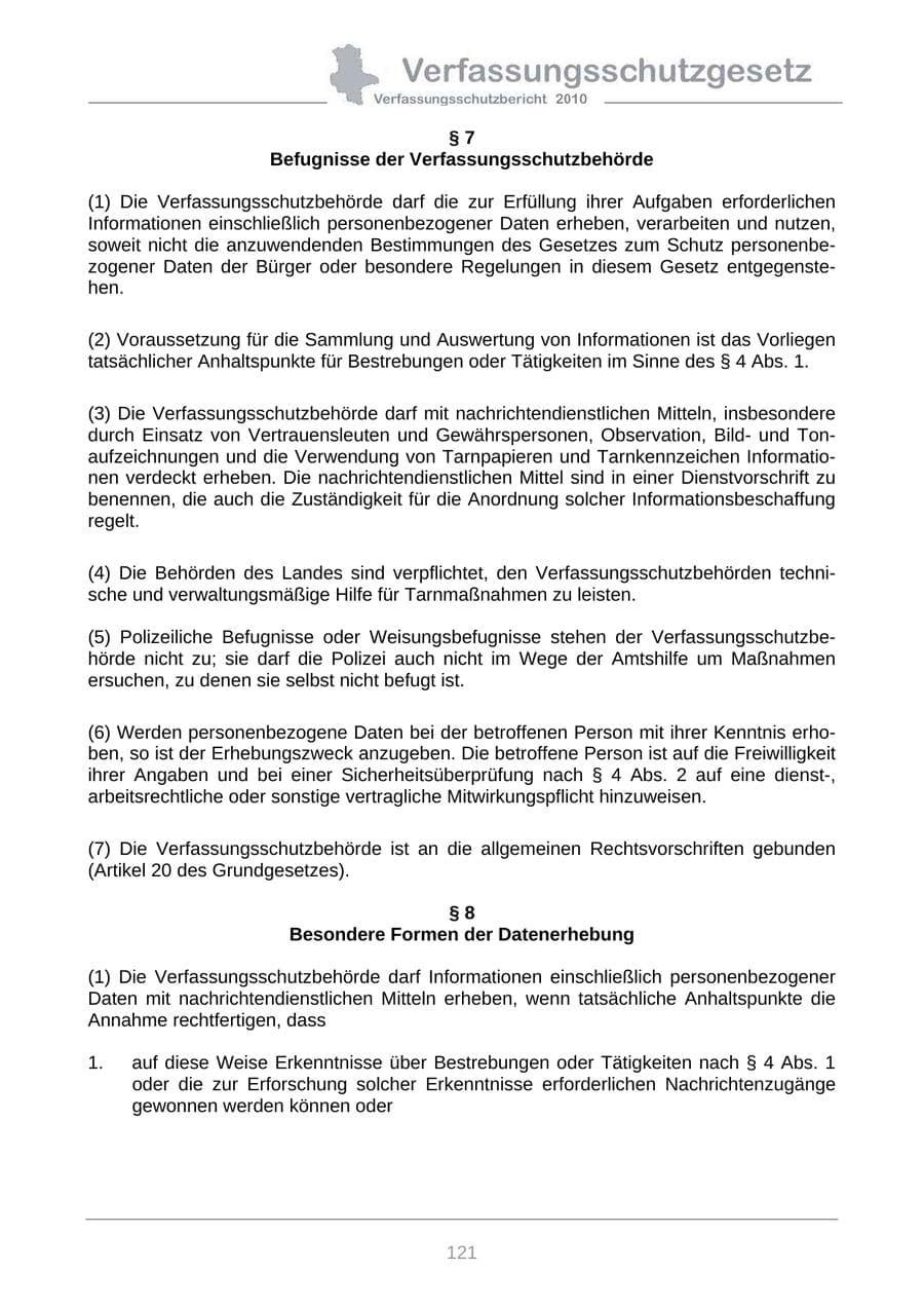 Seite 123 des Verfassungsschutzbericht 2010 Sachsen-Anhalt