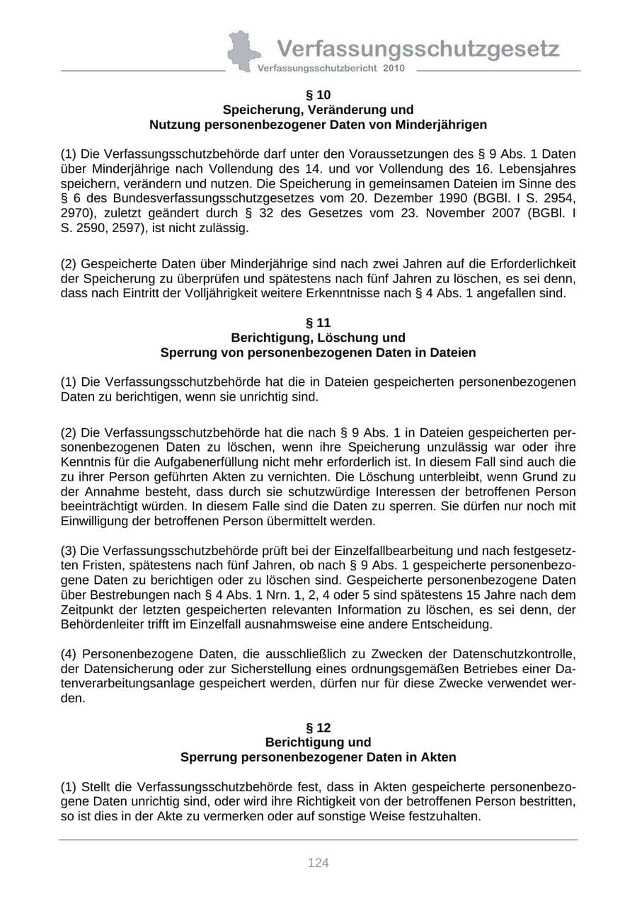 Seite 126 des Verfassungsschutzbericht 2010 Sachsen-Anhalt