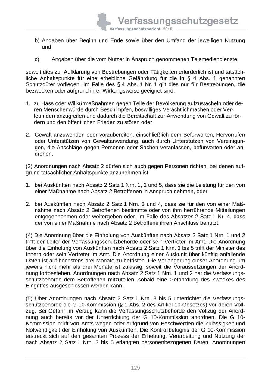 Seite 131 des Verfassungsschutzbericht 2010 Sachsen-Anhalt