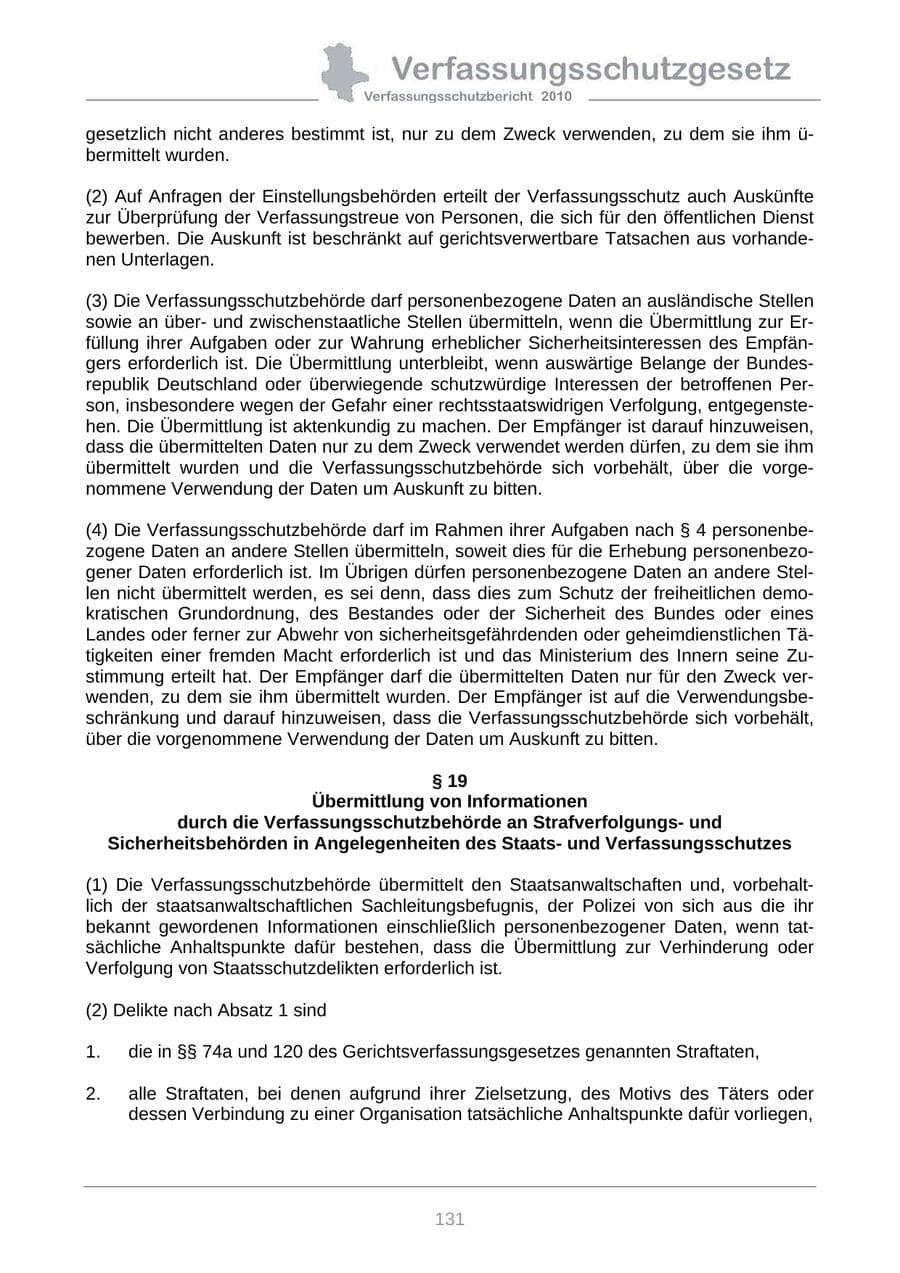 Seite 133 des Verfassungsschutzbericht 2010 Sachsen-Anhalt