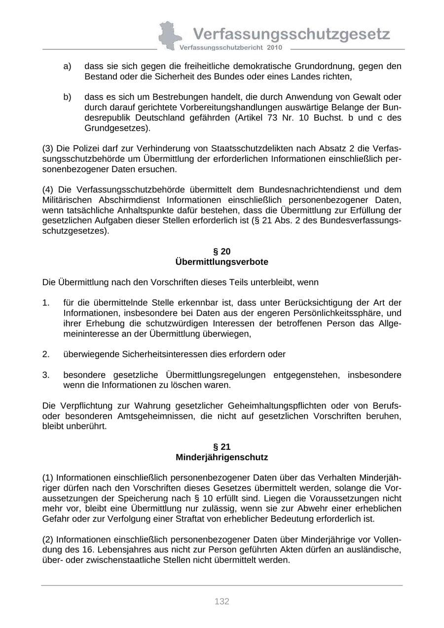Seite 134 des Verfassungsschutzbericht 2010 Sachsen-Anhalt