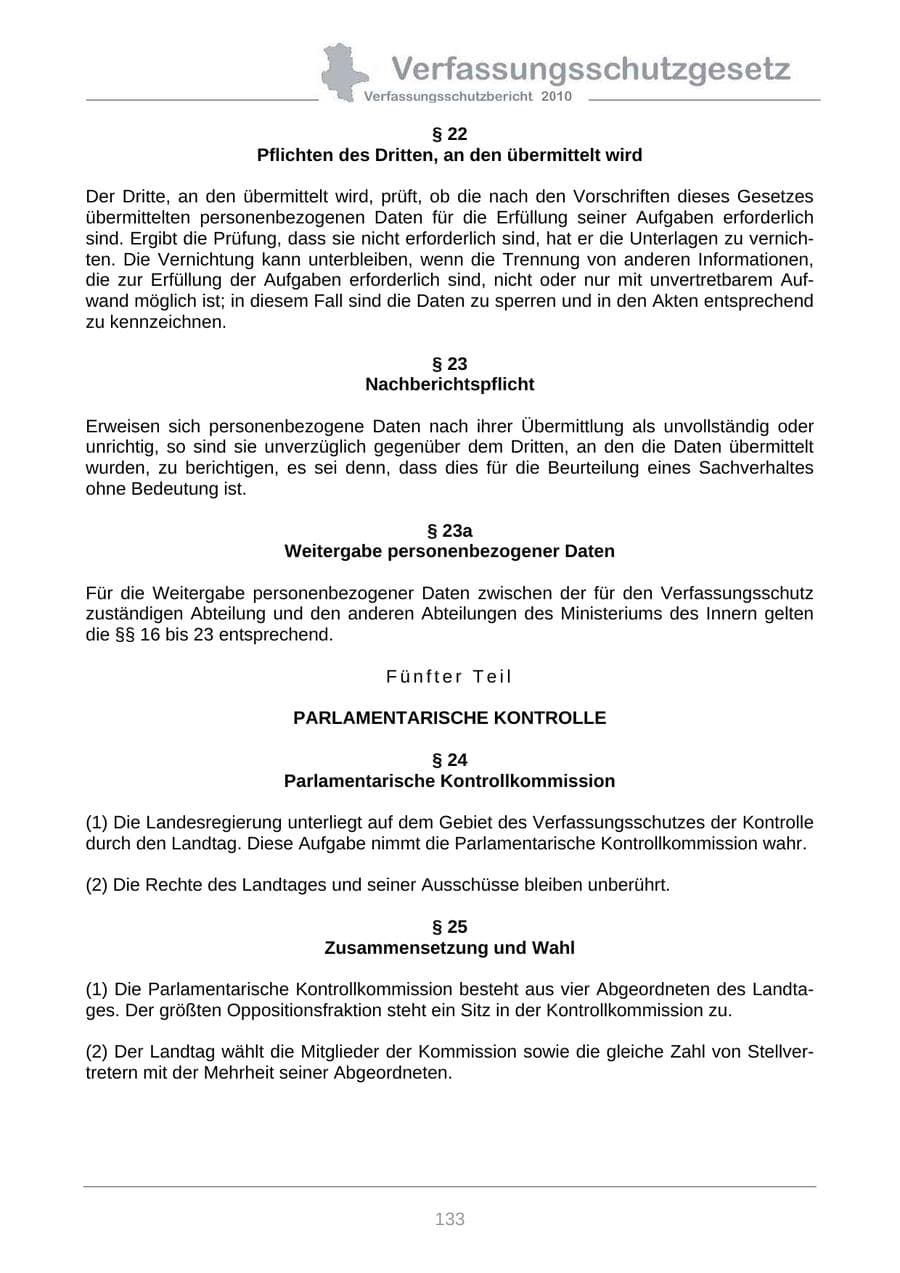 Seite 135 des Verfassungsschutzbericht 2010 Sachsen-Anhalt