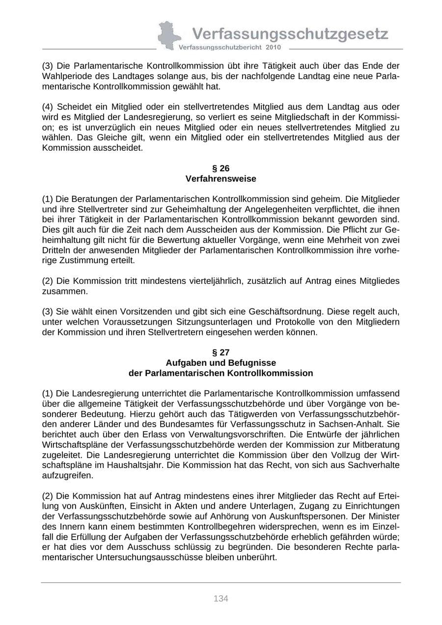 Seite 136 des Verfassungsschutzbericht 2010 Sachsen-Anhalt