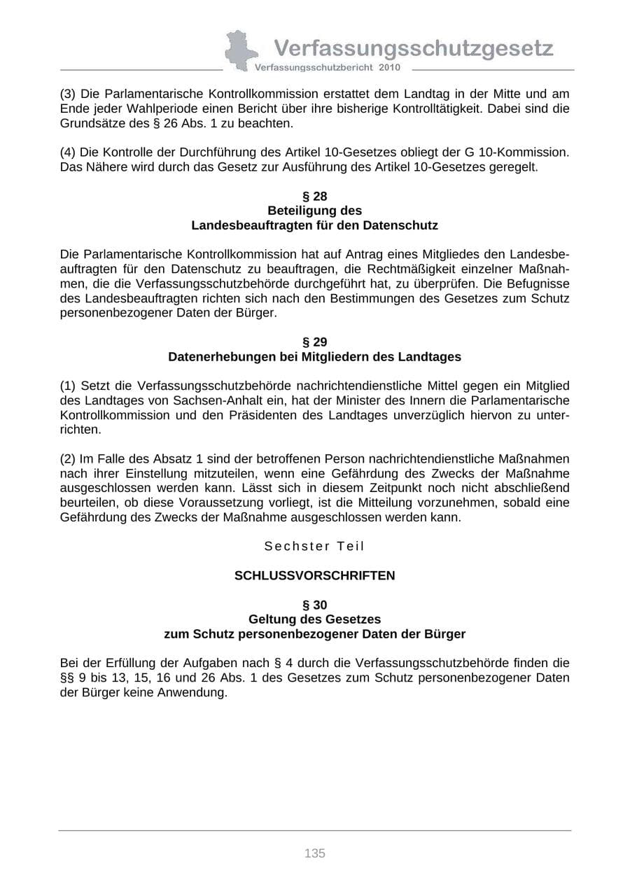 Seite 137 des Verfassungsschutzbericht 2010 Sachsen-Anhalt