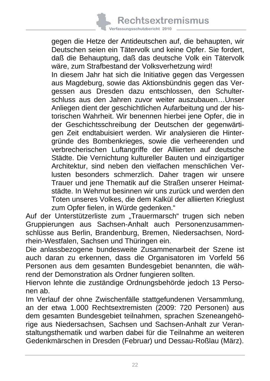 Seite 24 des Verfassungsschutzbericht 2010 Sachsen-Anhalt