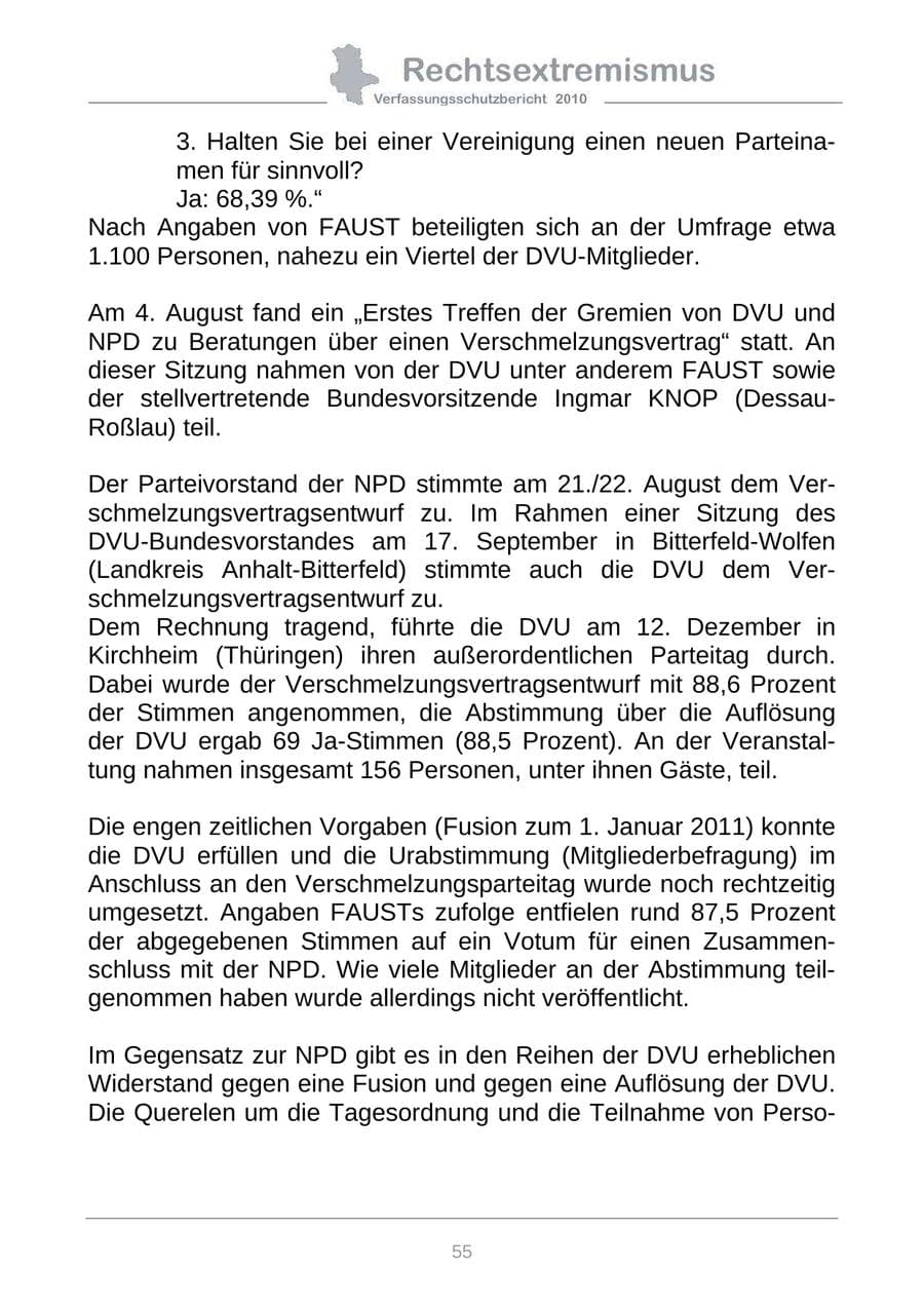 Seite 57 des Verfassungsschutzbericht 2010 Sachsen-Anhalt