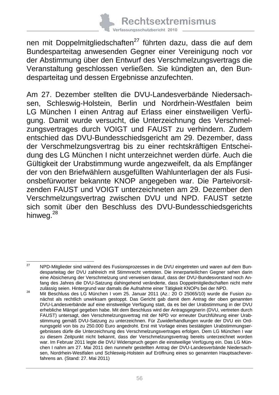Seite 58 des Verfassungsschutzbericht 2010 Sachsen-Anhalt