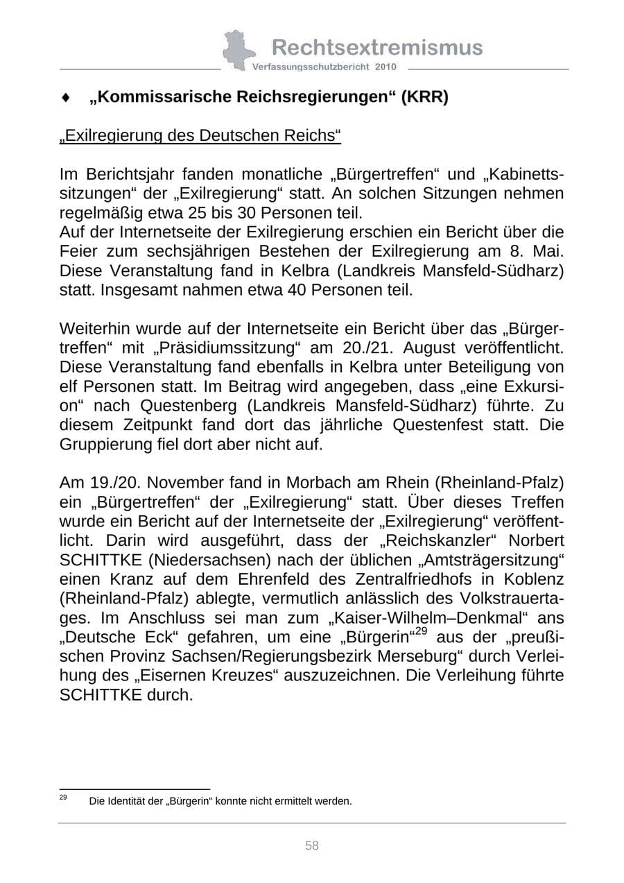Seite 60 des Verfassungsschutzbericht 2010 Sachsen-Anhalt