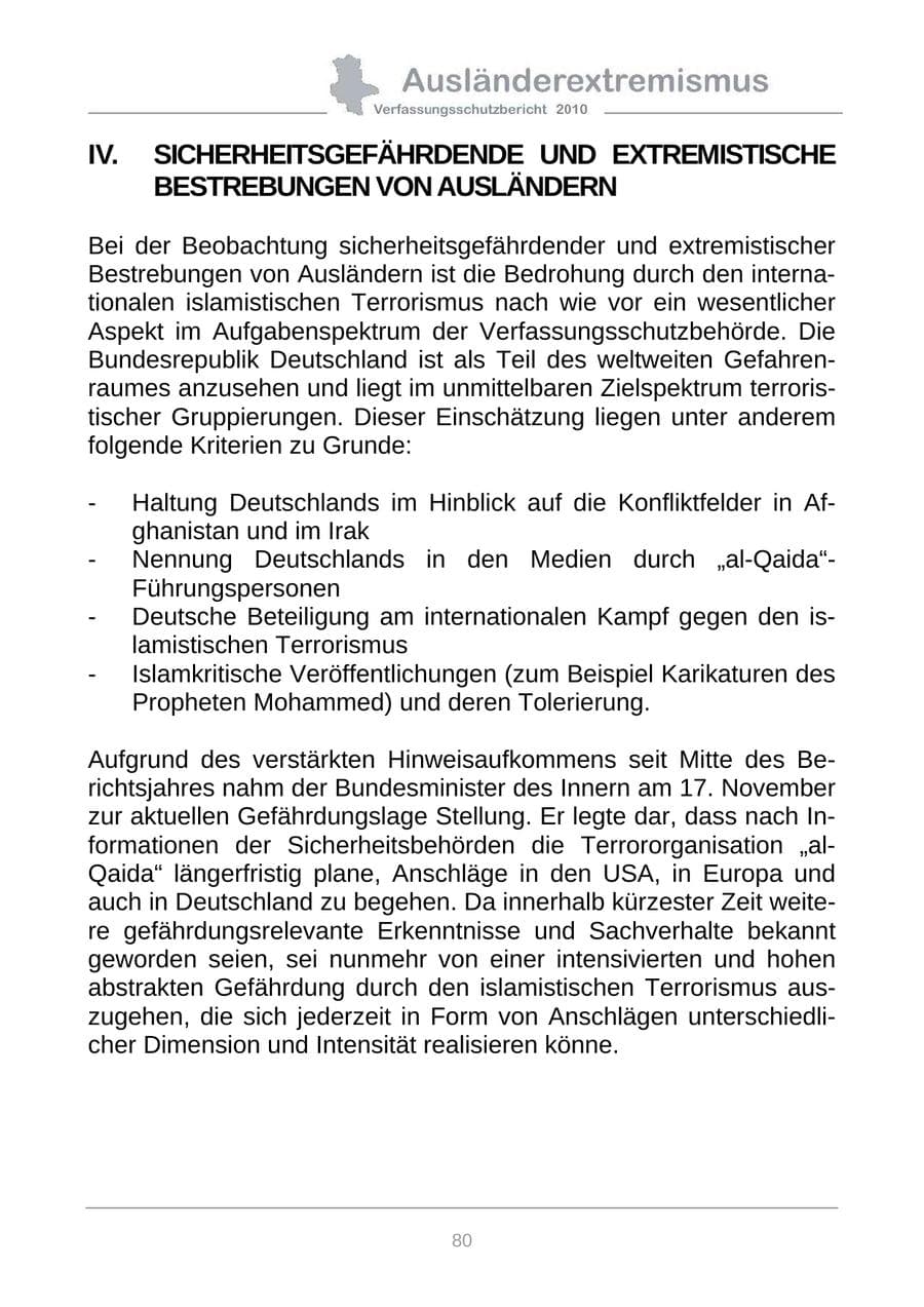 Seite 82 des Verfassungsschutzbericht 2010 Sachsen-Anhalt