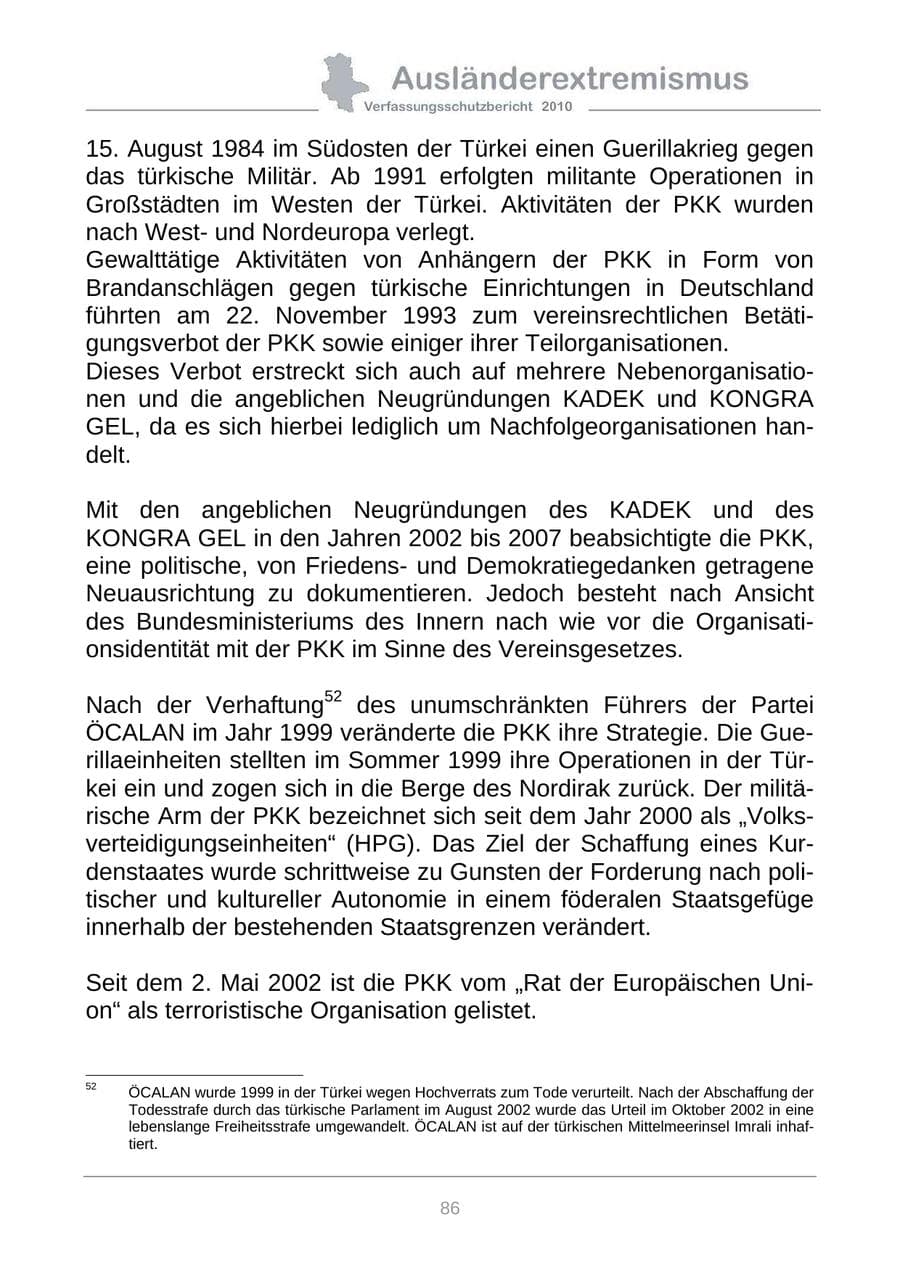Seite 88 des Verfassungsschutzbericht 2010 Sachsen-Anhalt