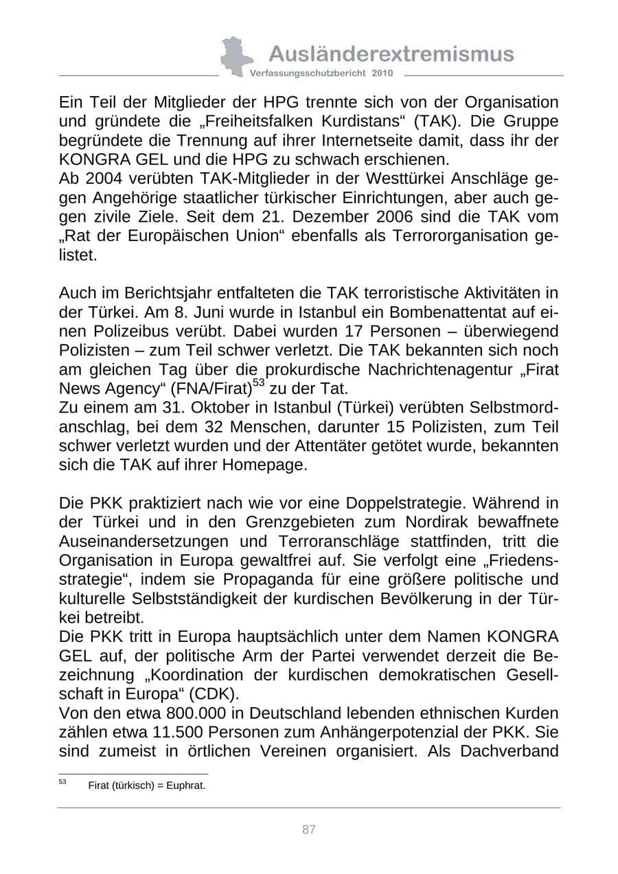 Seite 89 des Verfassungsschutzbericht 2010 Sachsen-Anhalt