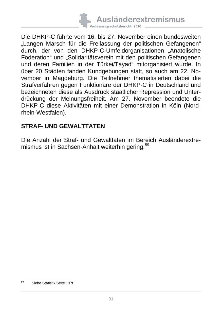 Seite 93 des Verfassungsschutzbericht 2010 Sachsen-Anhalt