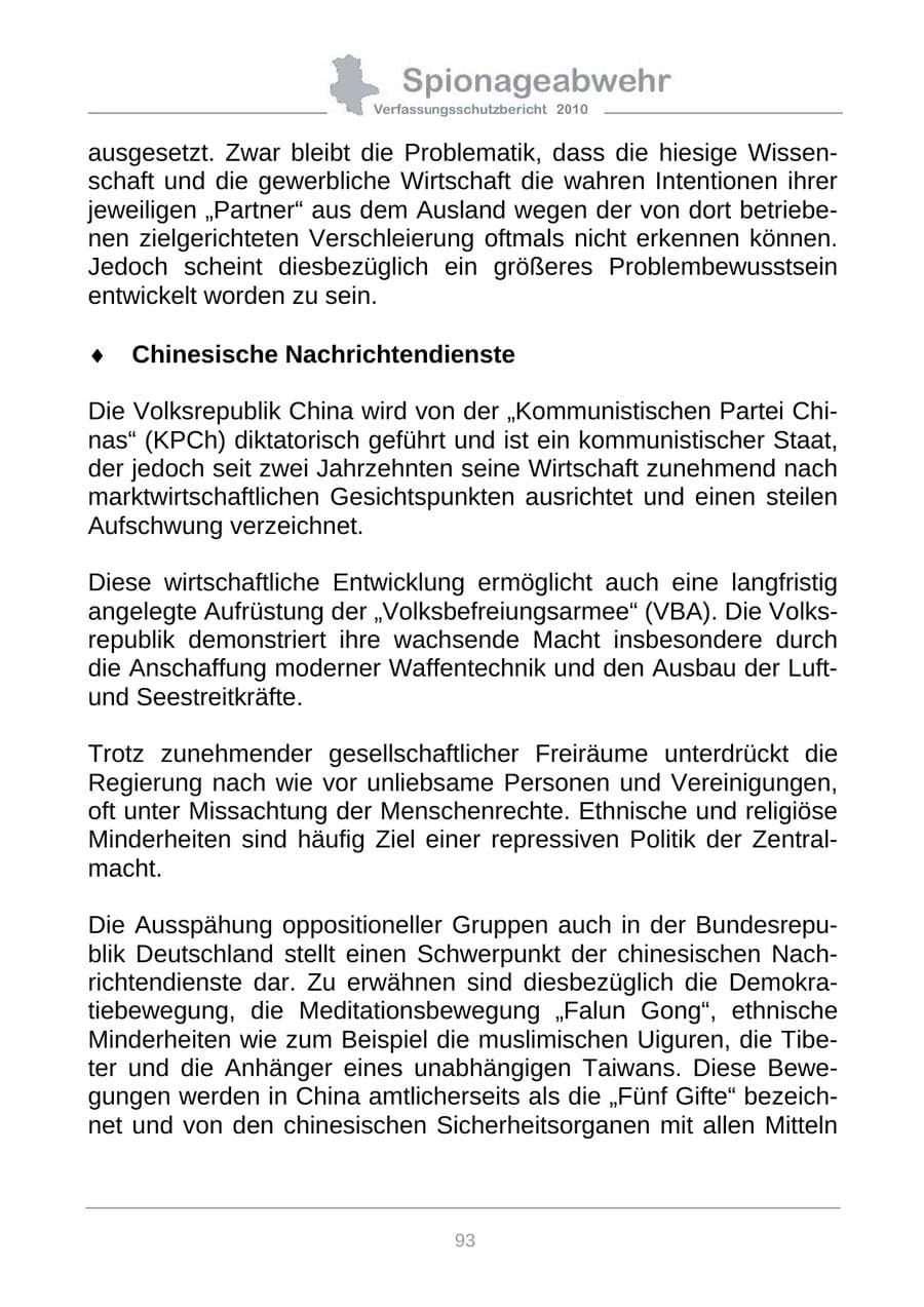 Seite 95 des Verfassungsschutzbericht 2010 Sachsen-Anhalt