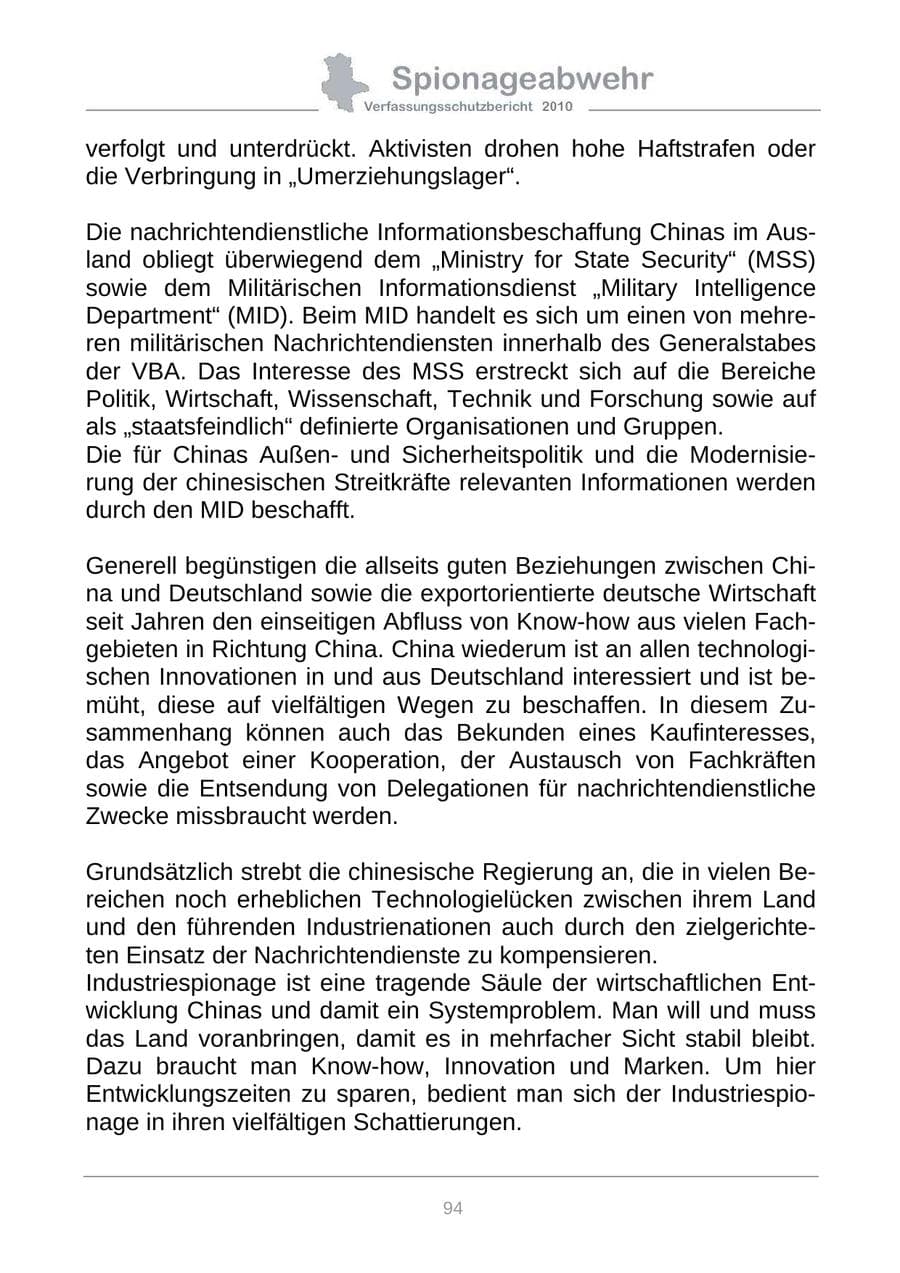 Seite 96 des Verfassungsschutzbericht 2010 Sachsen-Anhalt