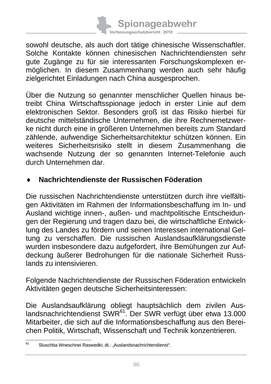 Seite 98 des Verfassungsschutzbericht 2010 Sachsen-Anhalt