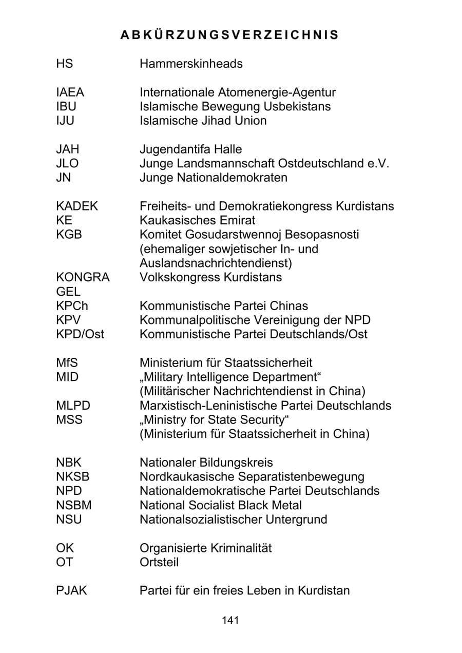 Seite 150 des Verfassungsschutzbericht 2011 Sachsen-Anhalt