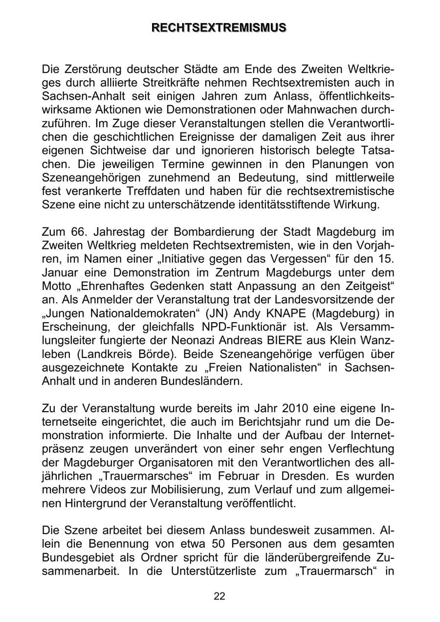 Seite 31 des Verfassungsschutzbericht 2011 Sachsen-Anhalt