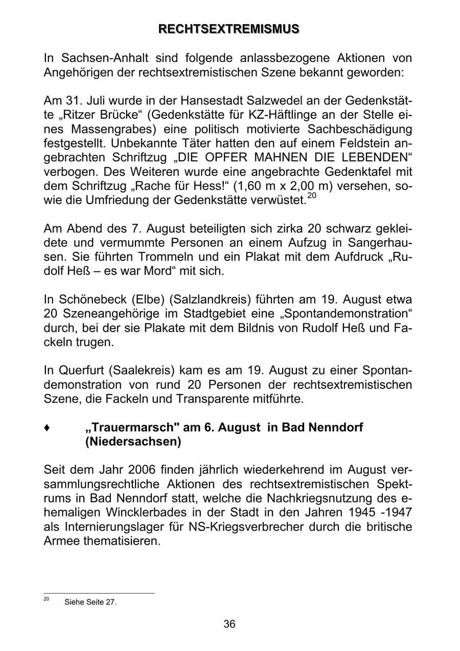 Seite 45 des Verfassungsschutzbericht 2011 Sachsen-Anhalt