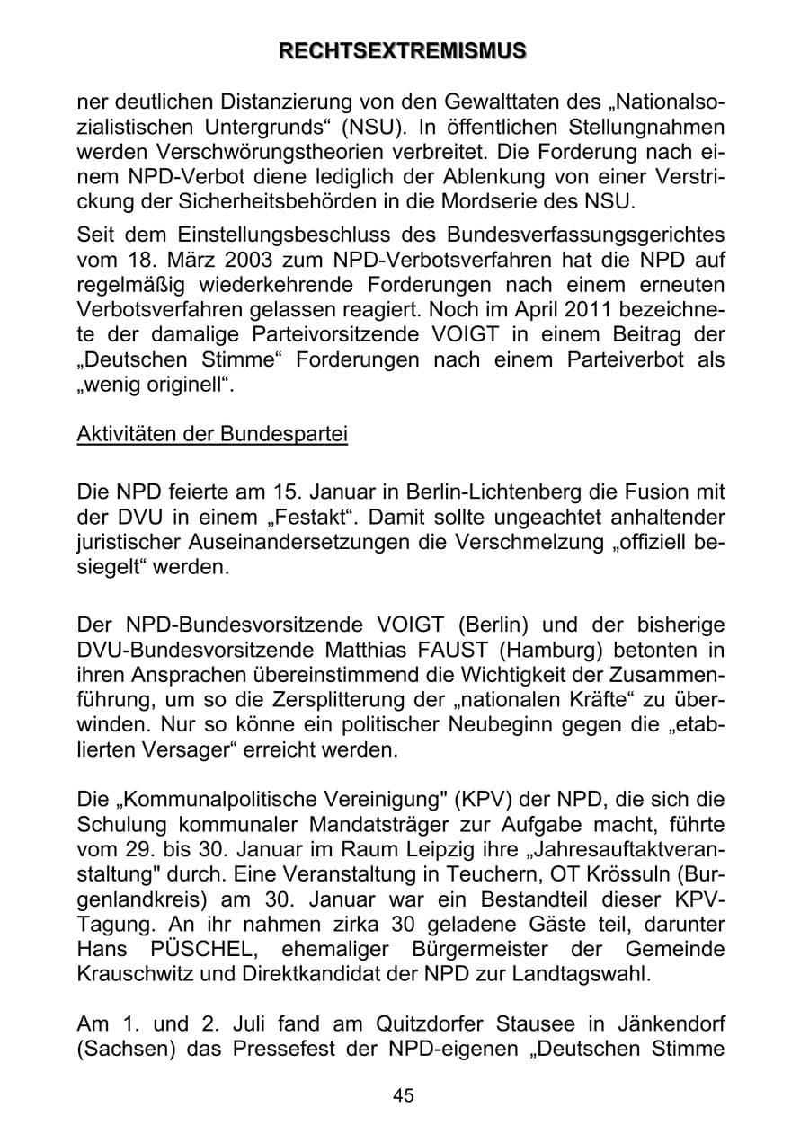 Seite 54 des Verfassungsschutzbericht 2011 Sachsen-Anhalt