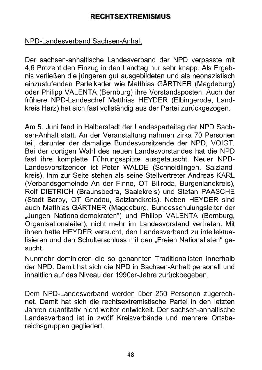 Seite 57 des Verfassungsschutzbericht 2011 Sachsen-Anhalt