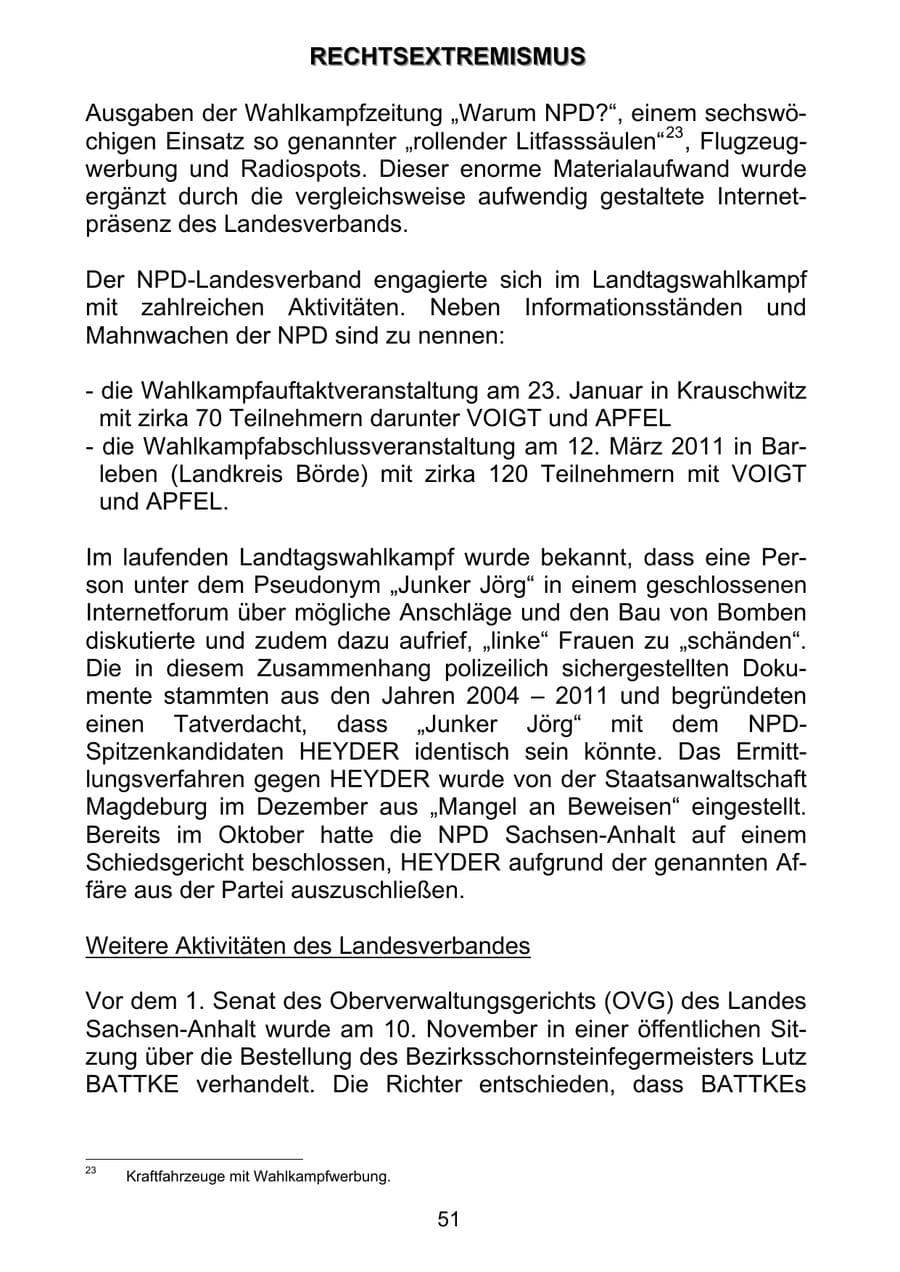 Seite 60 des Verfassungsschutzbericht 2011 Sachsen-Anhalt