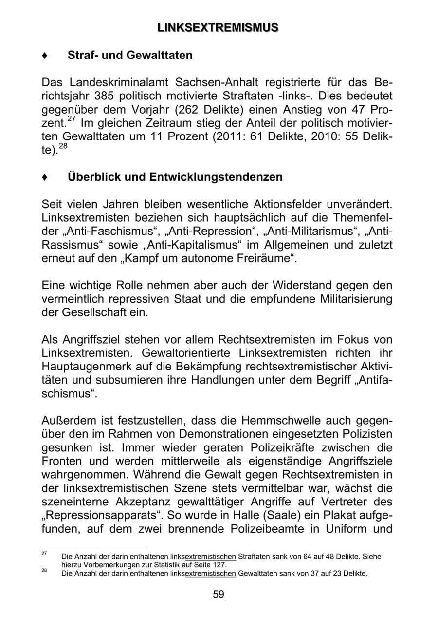 Seite 68 des Verfassungsschutzbericht 2011 Sachsen-Anhalt