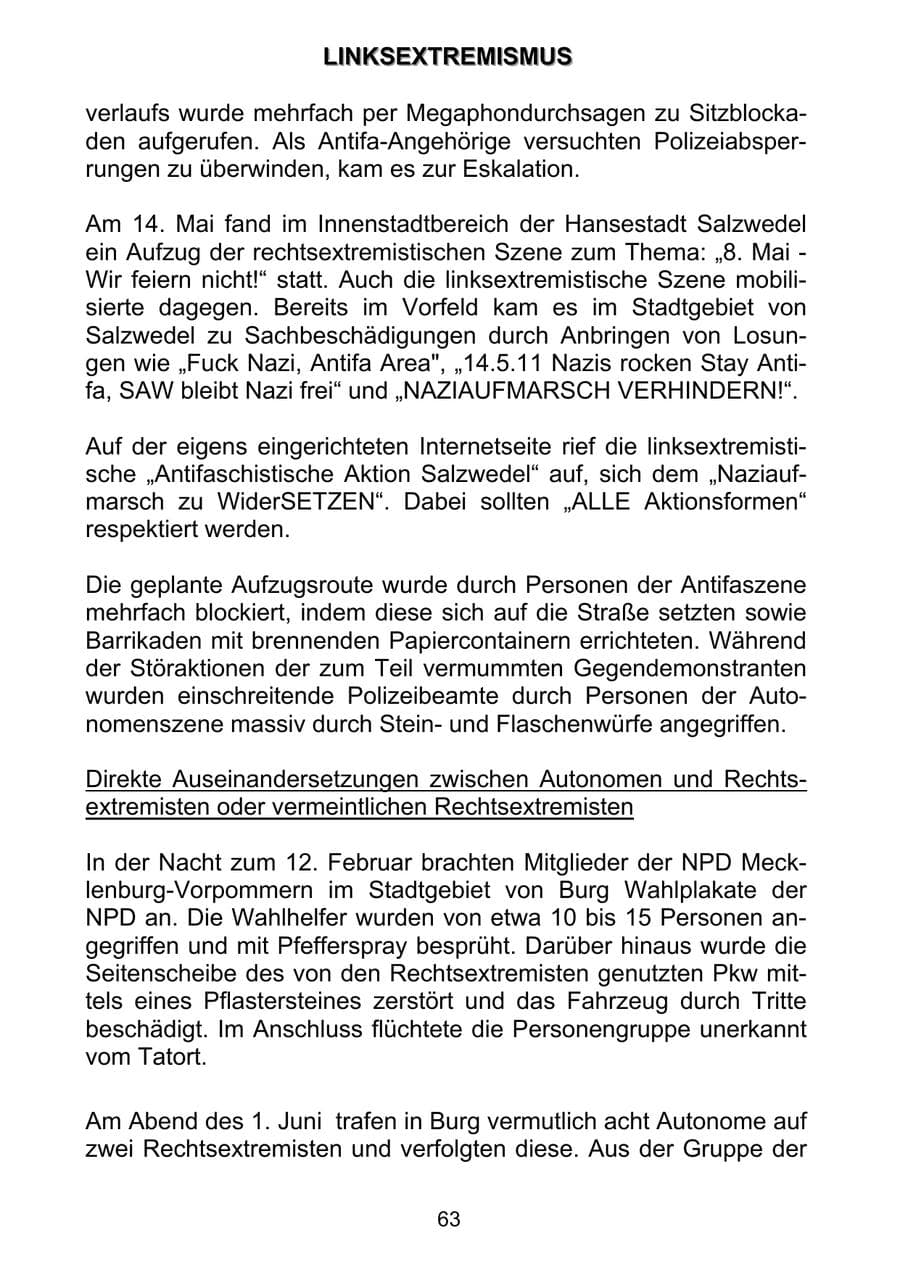 Seite 72 des Verfassungsschutzbericht 2011 Sachsen-Anhalt