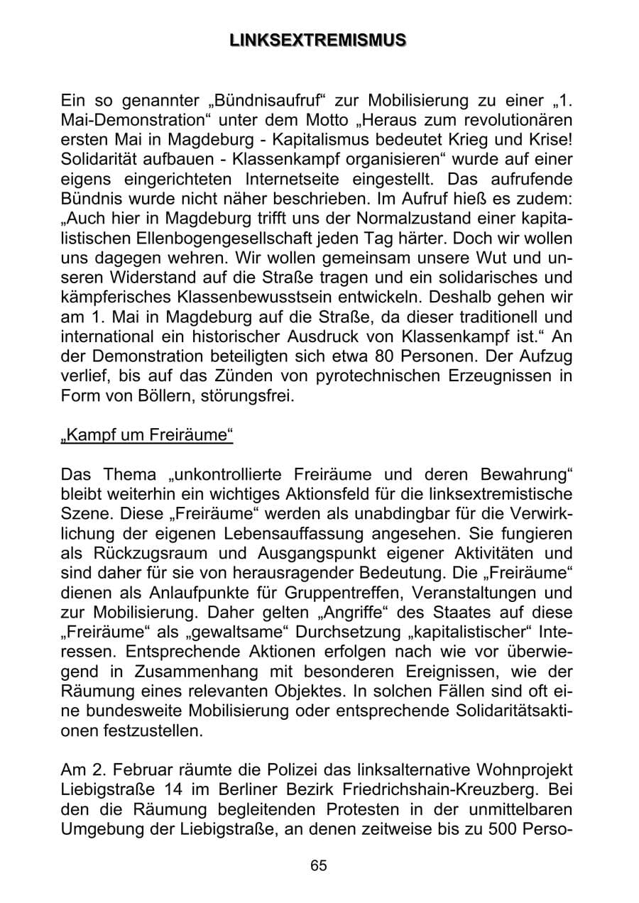 Seite 74 des Verfassungsschutzbericht 2011 Sachsen-Anhalt