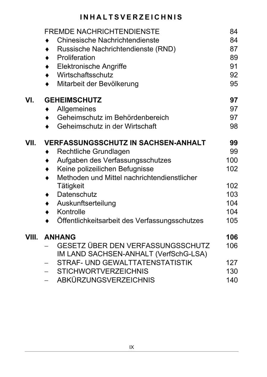 Seite 9 des Verfassungsschutzbericht 2011 Sachsen-Anhalt