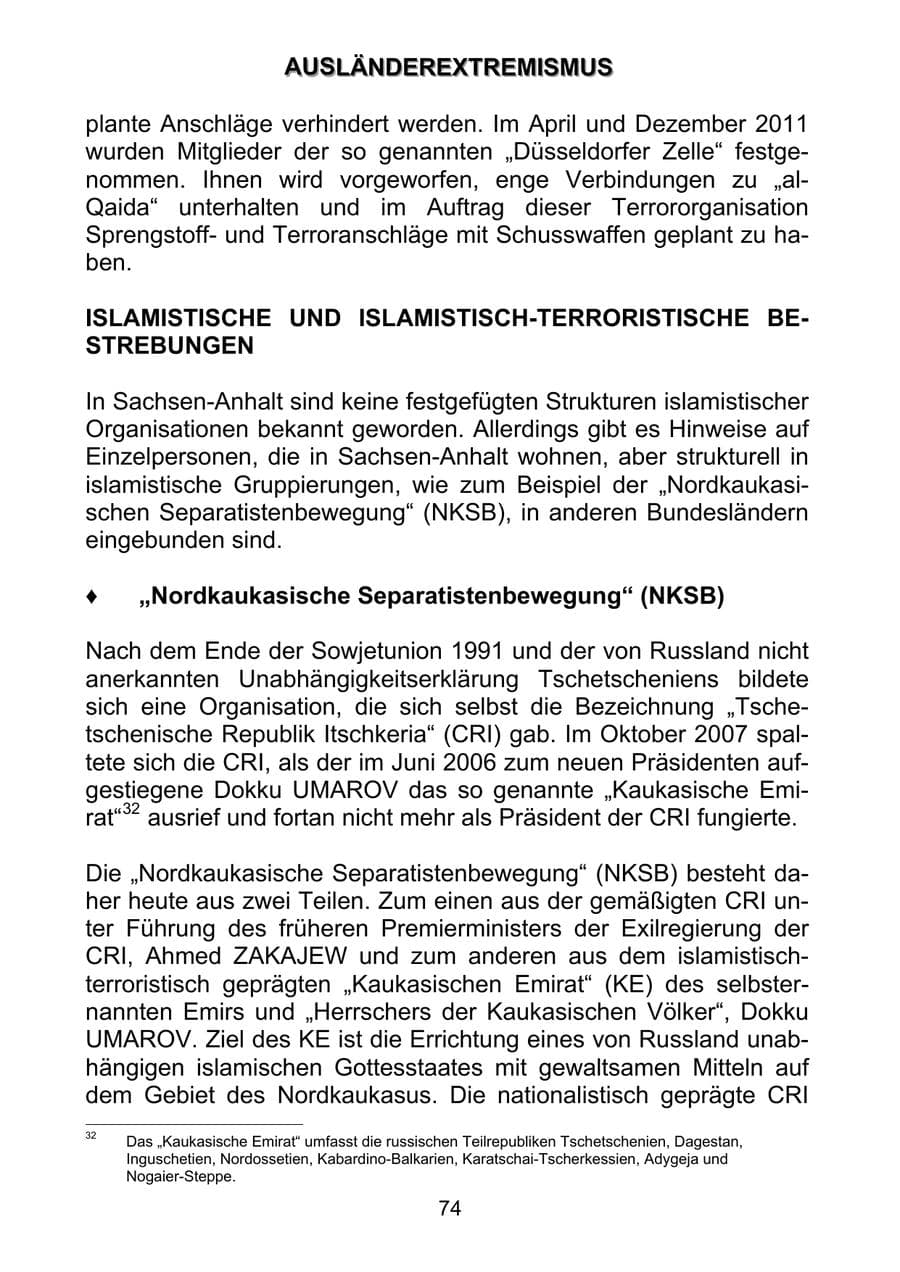 Seite 83 des Verfassungsschutzbericht 2011 Sachsen-Anhalt