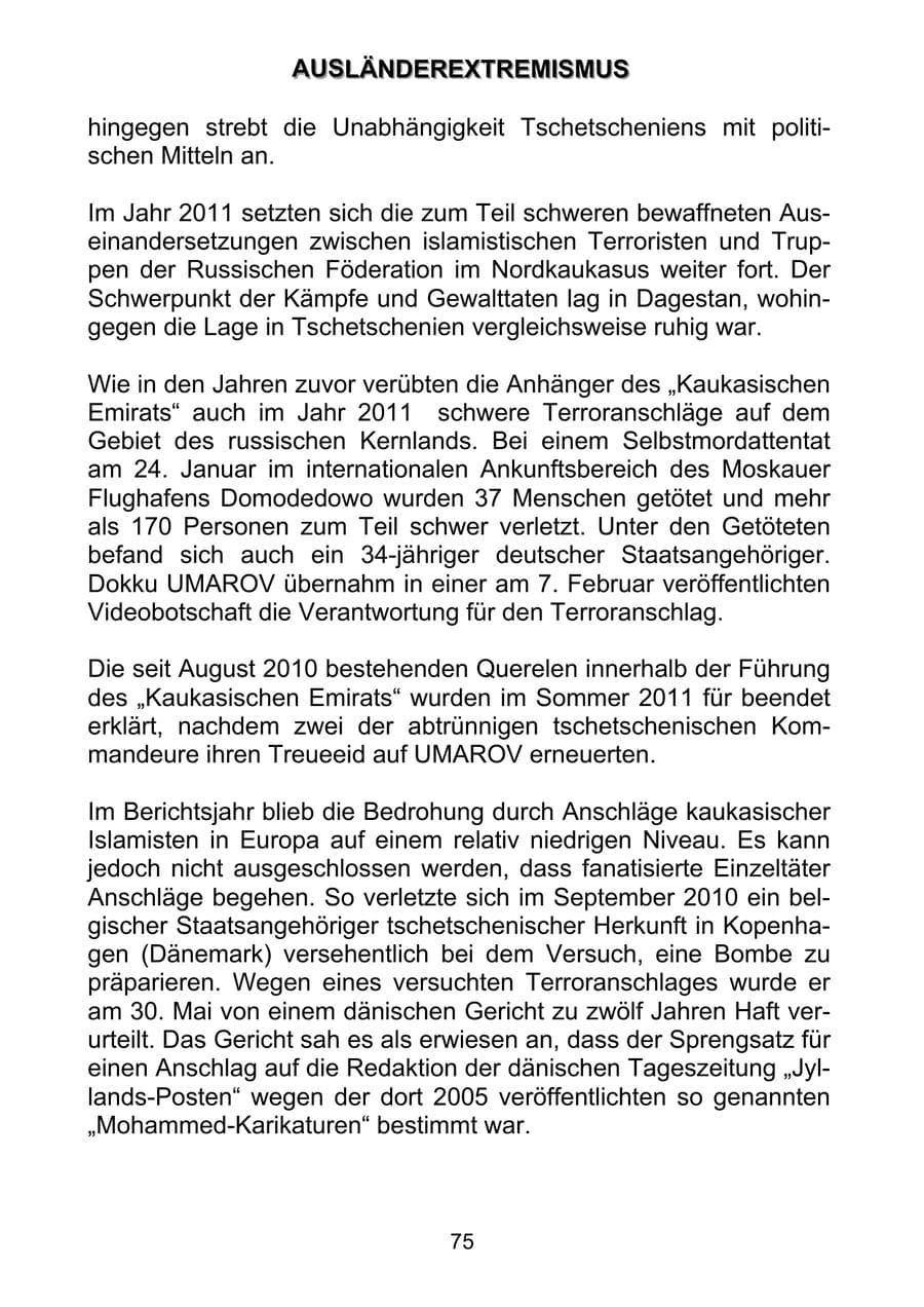 Seite 84 des Verfassungsschutzbericht 2011 Sachsen-Anhalt