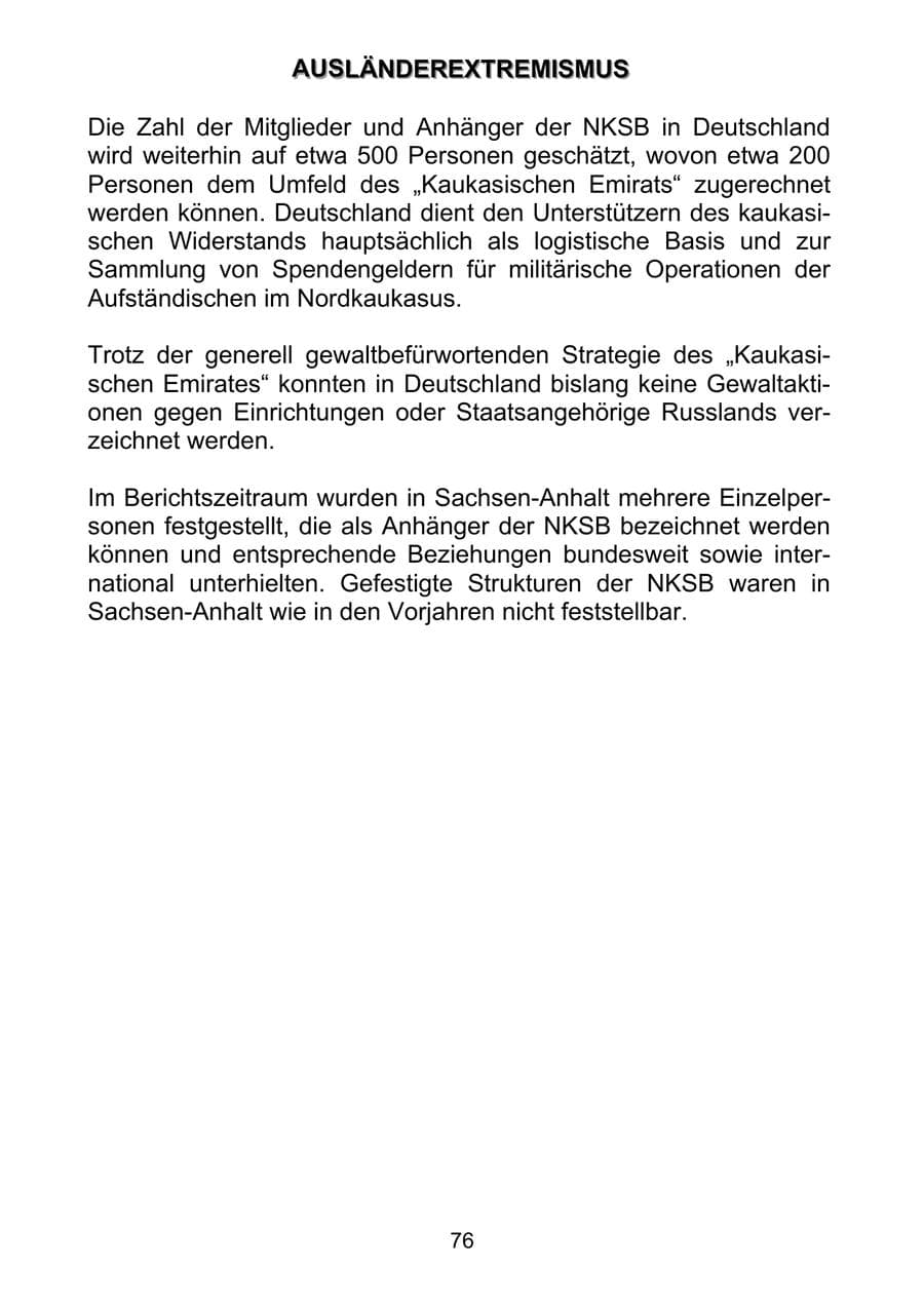 Seite 85 des Verfassungsschutzbericht 2011 Sachsen-Anhalt