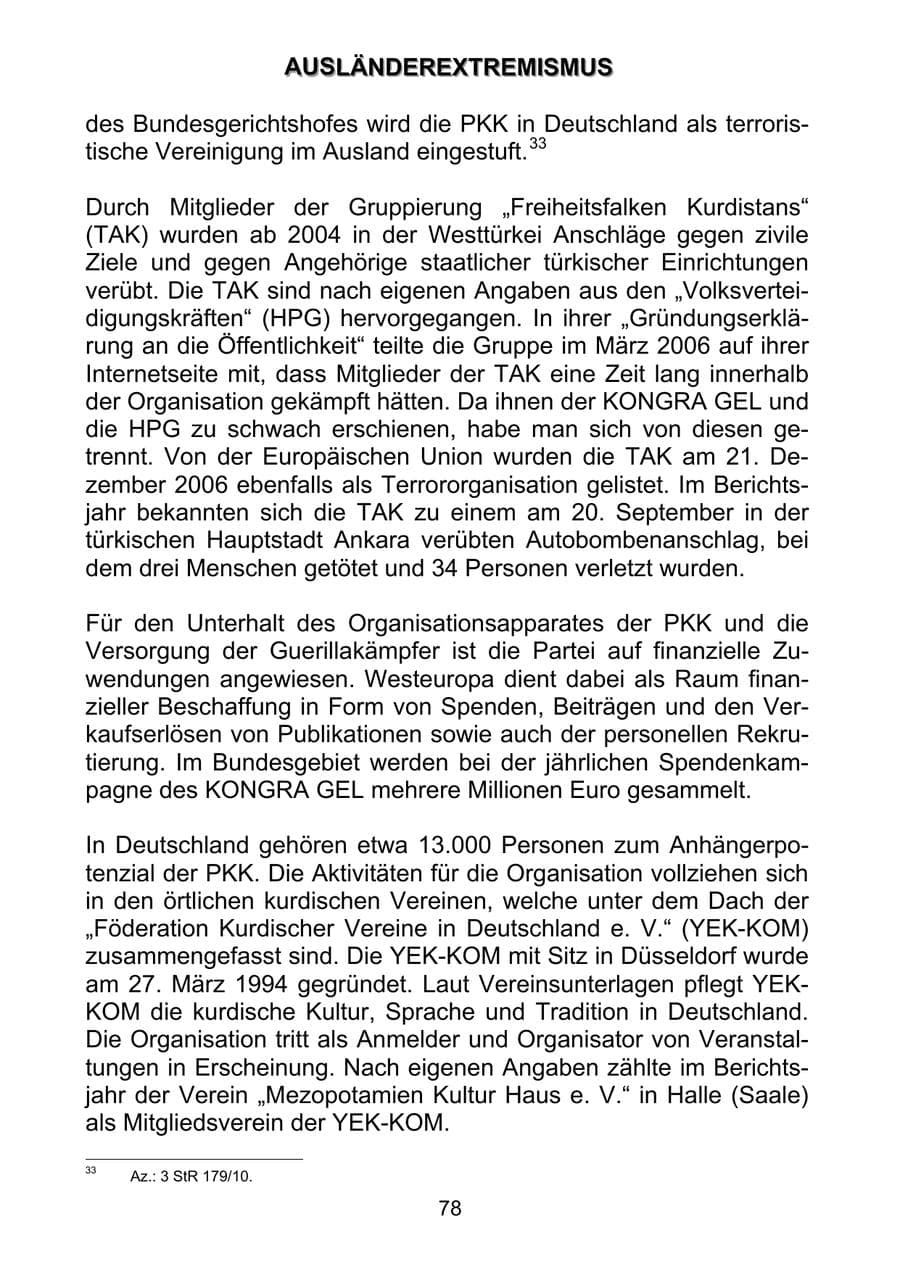 Seite 87 des Verfassungsschutzbericht 2011 Sachsen-Anhalt