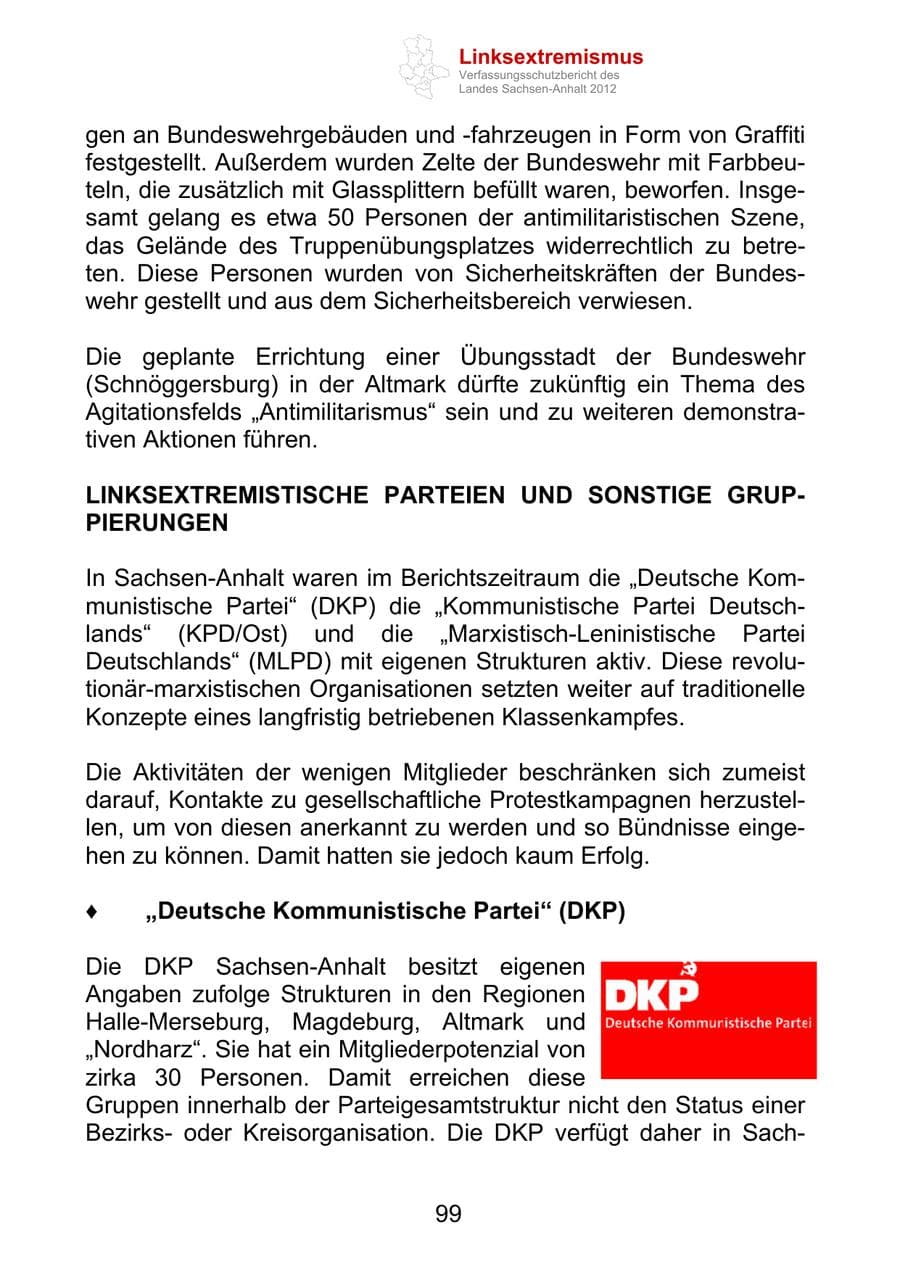Seite 111 des Verfassungsschutzbericht 2012 Sachsen-Anhalt
