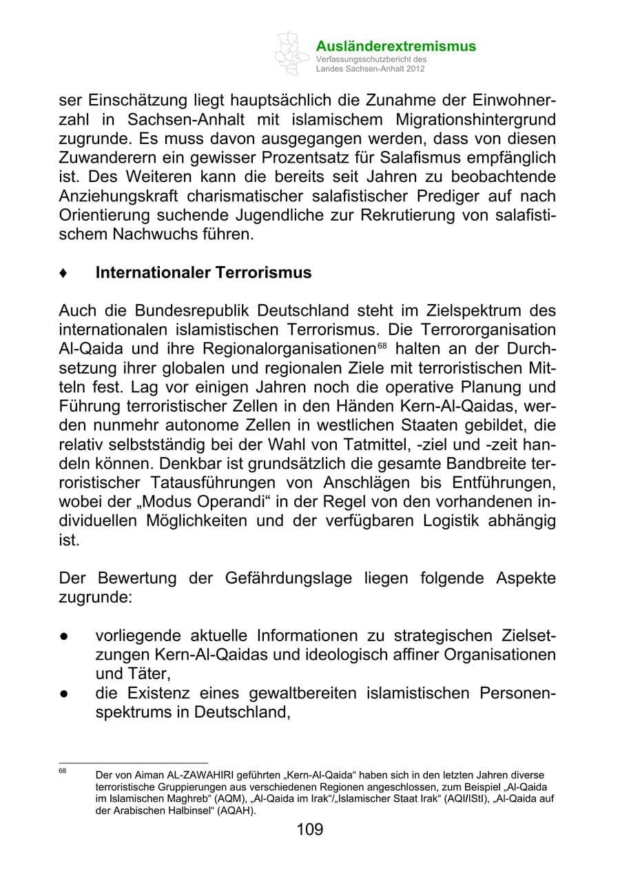 Seite 121 des Verfassungsschutzbericht 2012 Sachsen-Anhalt