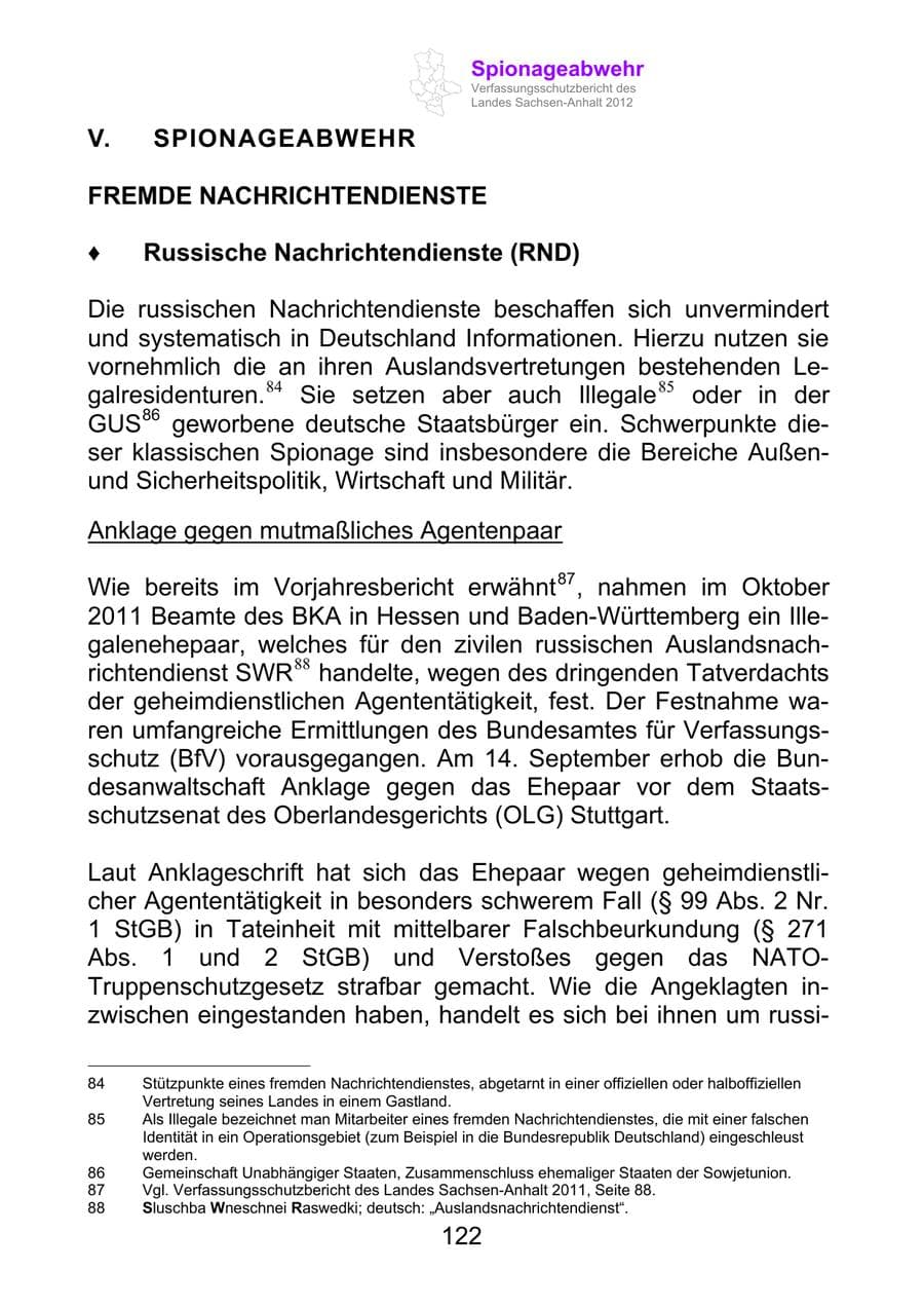 Seite 134 des Verfassungsschutzbericht 2012 Sachsen-Anhalt
