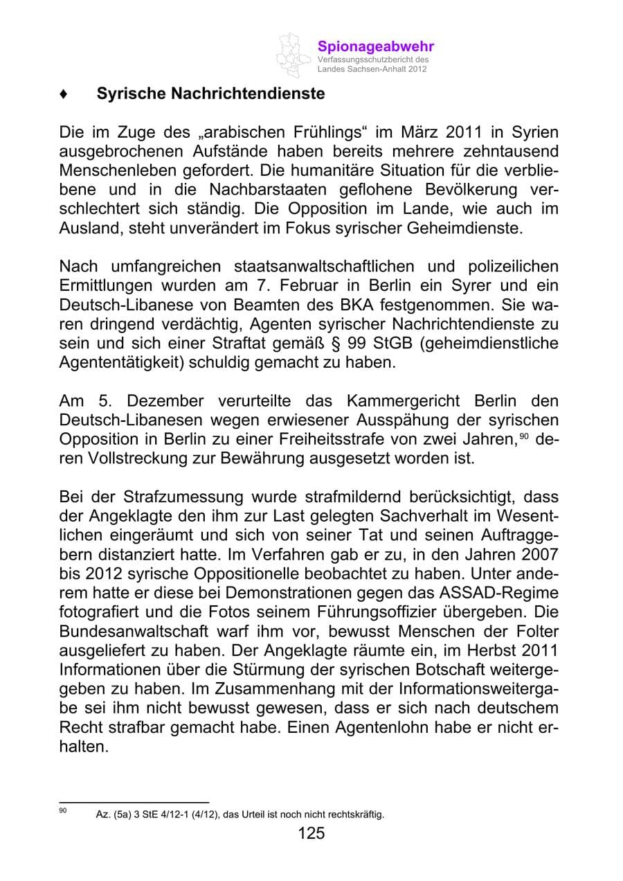 Seite 137 des Verfassungsschutzbericht 2012 Sachsen-Anhalt