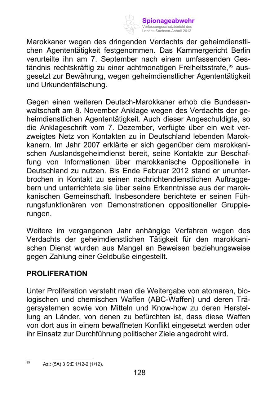 Seite 140 des Verfassungsschutzbericht 2012 Sachsen-Anhalt