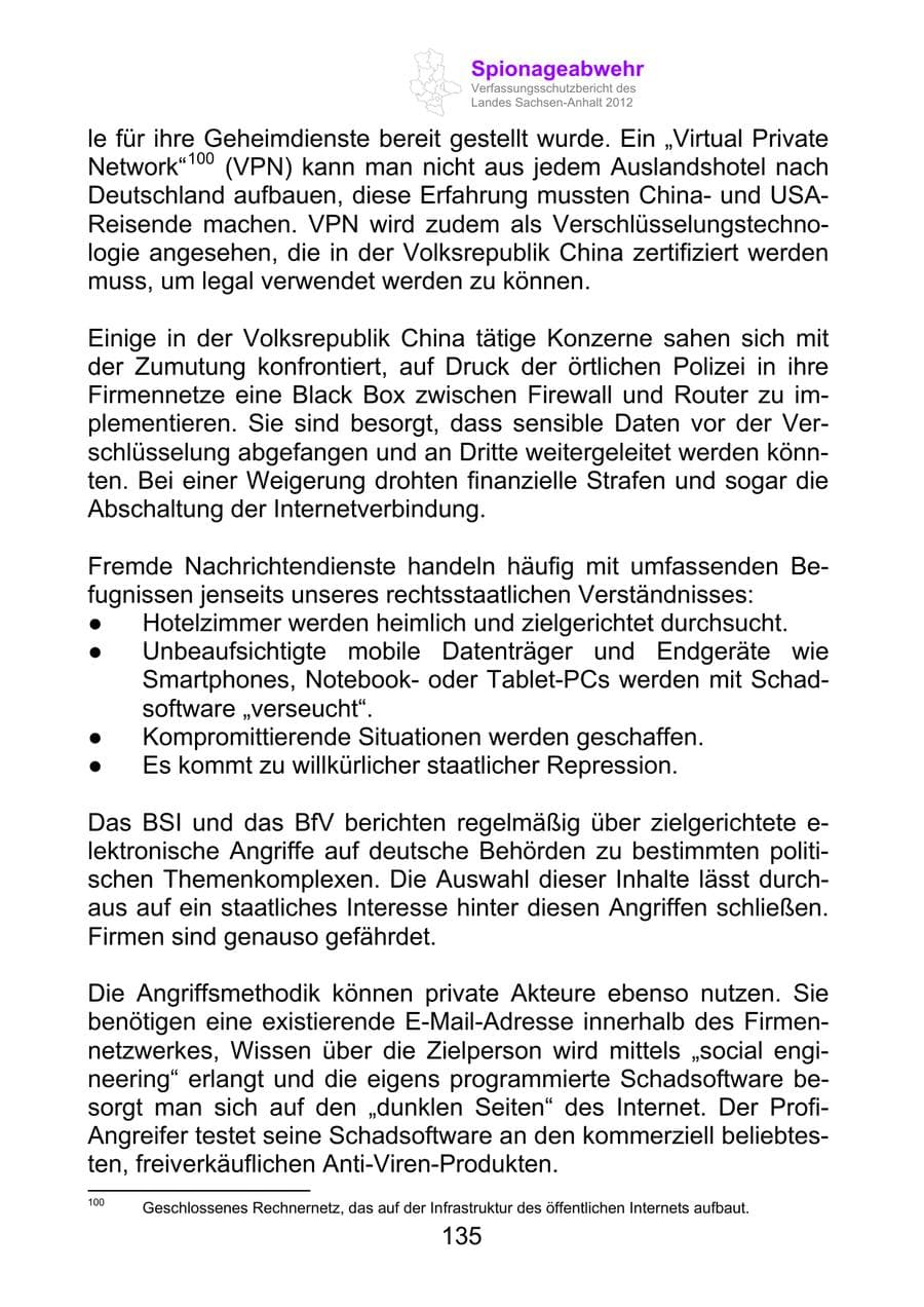 Seite 147 des Verfassungsschutzbericht 2012 Sachsen-Anhalt