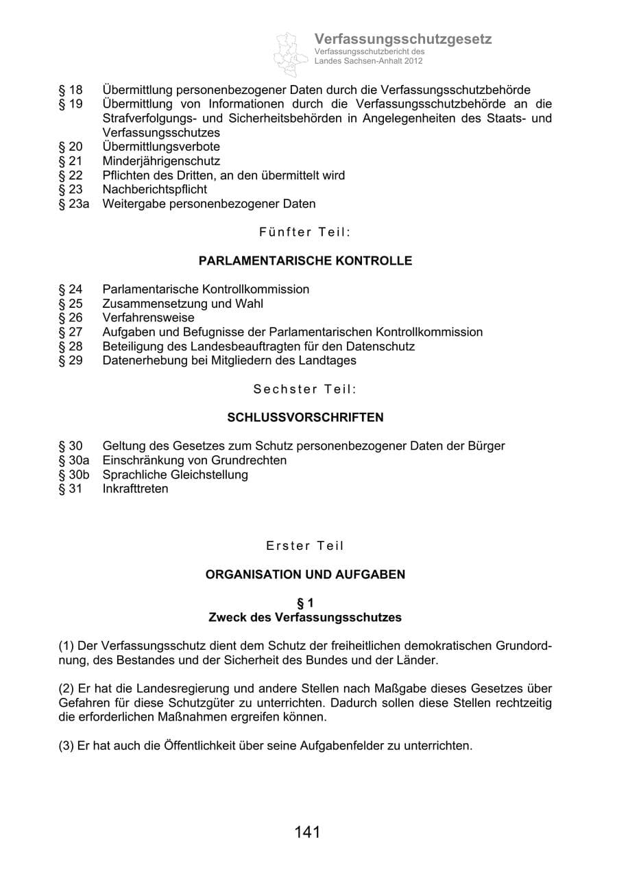 Seite 153 des Verfassungsschutzbericht 2012 Sachsen-Anhalt