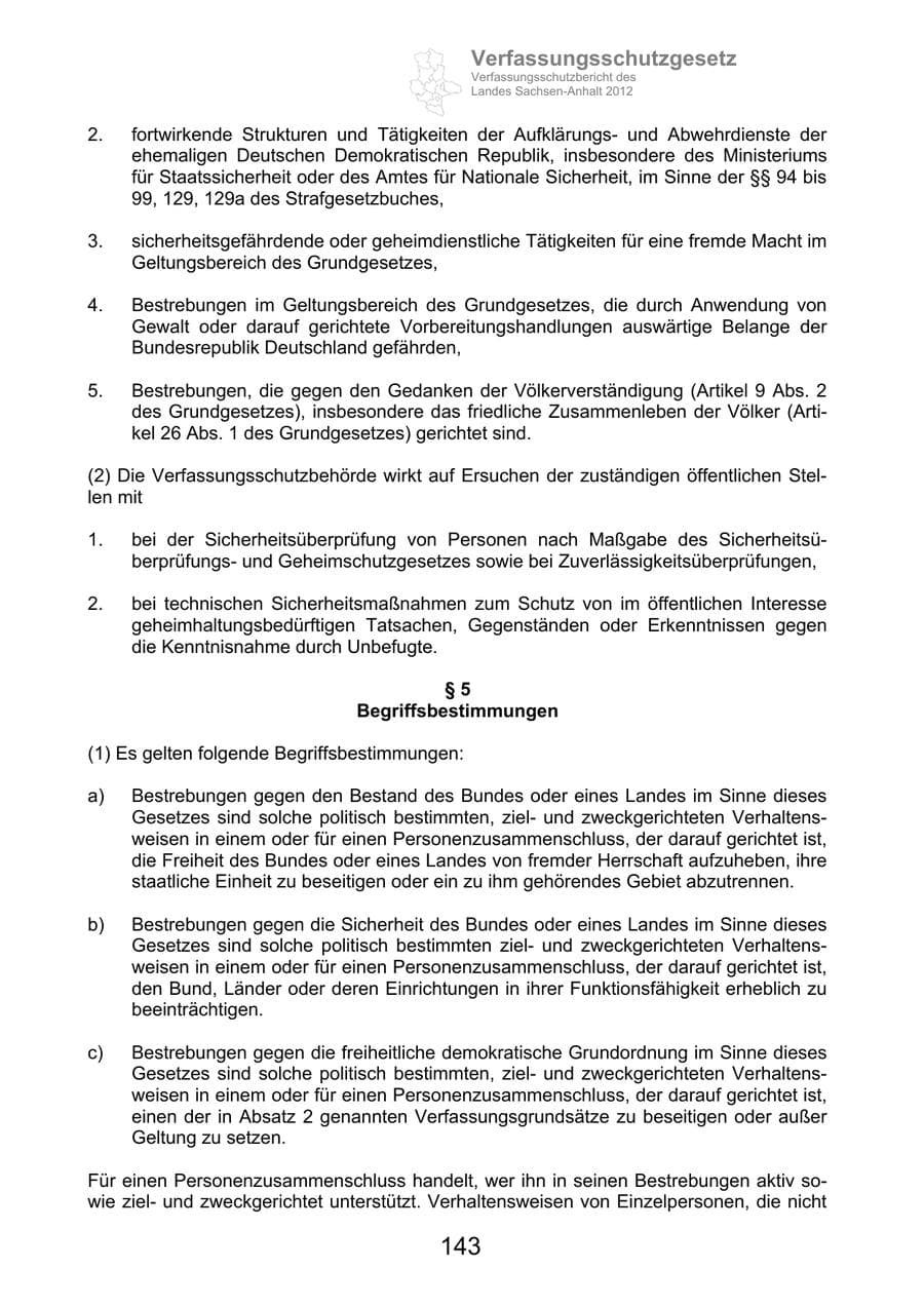 Seite 155 des Verfassungsschutzbericht 2012 Sachsen-Anhalt