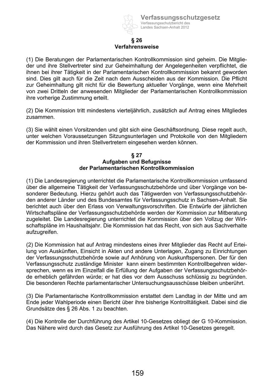 Seite 171 des Verfassungsschutzbericht 2012 Sachsen-Anhalt
