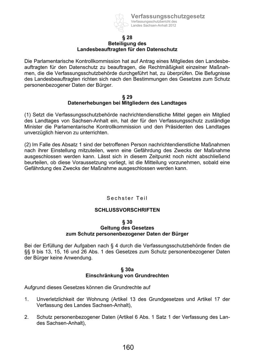 Seite 172 des Verfassungsschutzbericht 2012 Sachsen-Anhalt