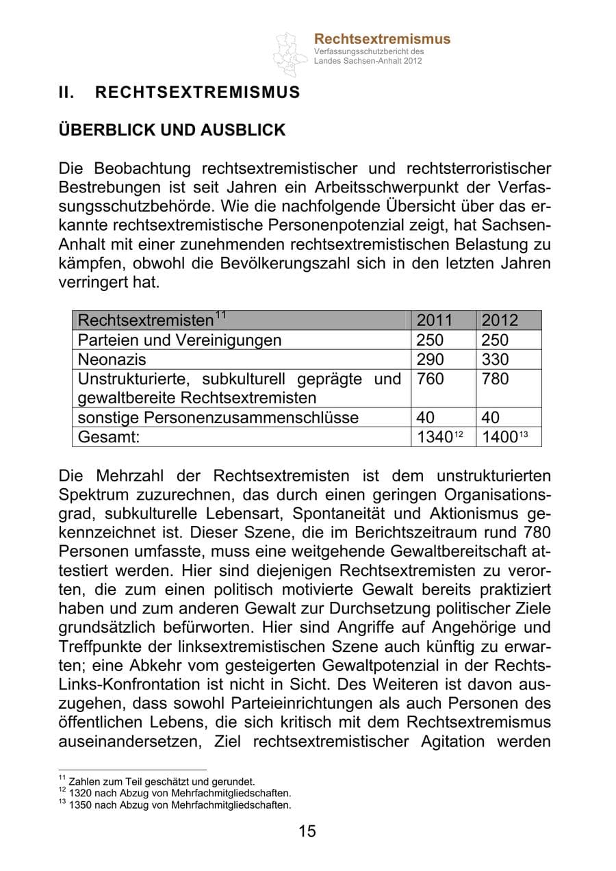 Seite 27 des Verfassungsschutzbericht 2012 Sachsen-Anhalt