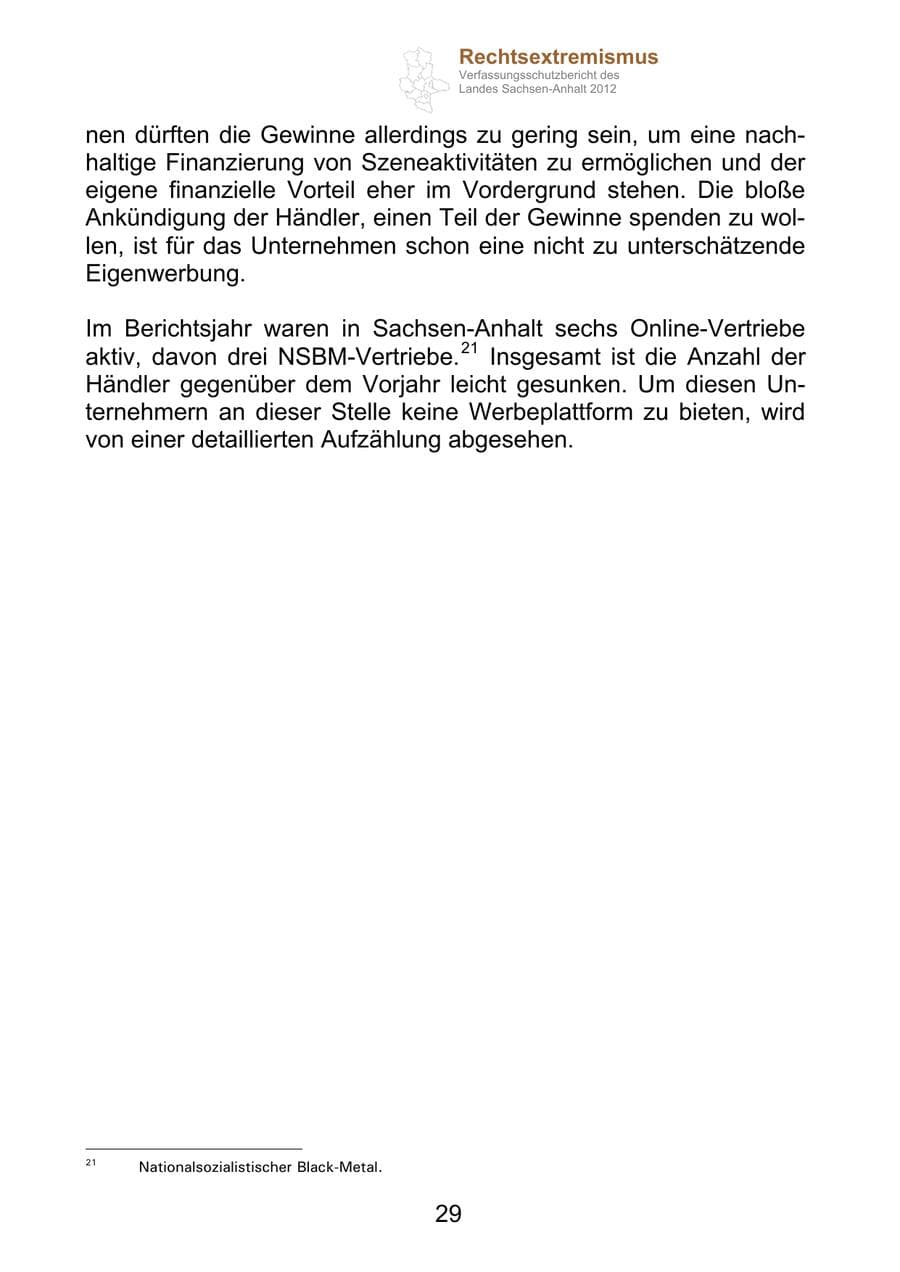 Seite 41 des Verfassungsschutzbericht 2012 Sachsen-Anhalt