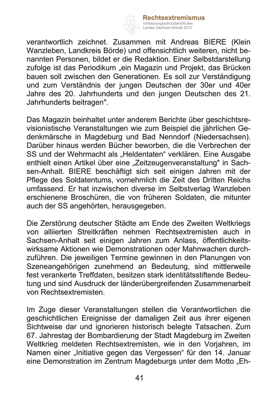 Seite 53 des Verfassungsschutzbericht 2012 Sachsen-Anhalt