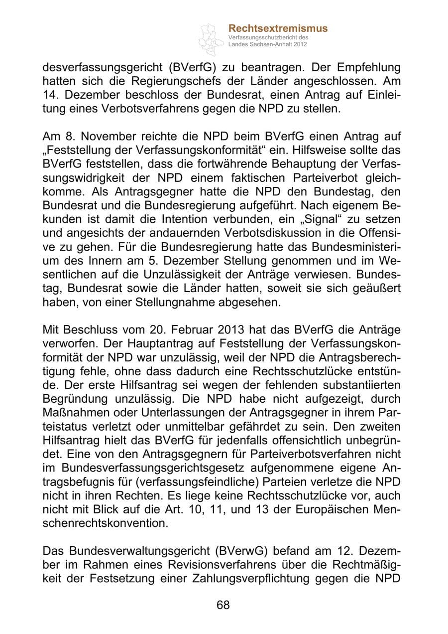 Seite 80 des Verfassungsschutzbericht 2012 Sachsen-Anhalt