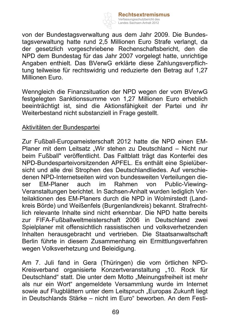 Seite 81 des Verfassungsschutzbericht 2012 Sachsen-Anhalt